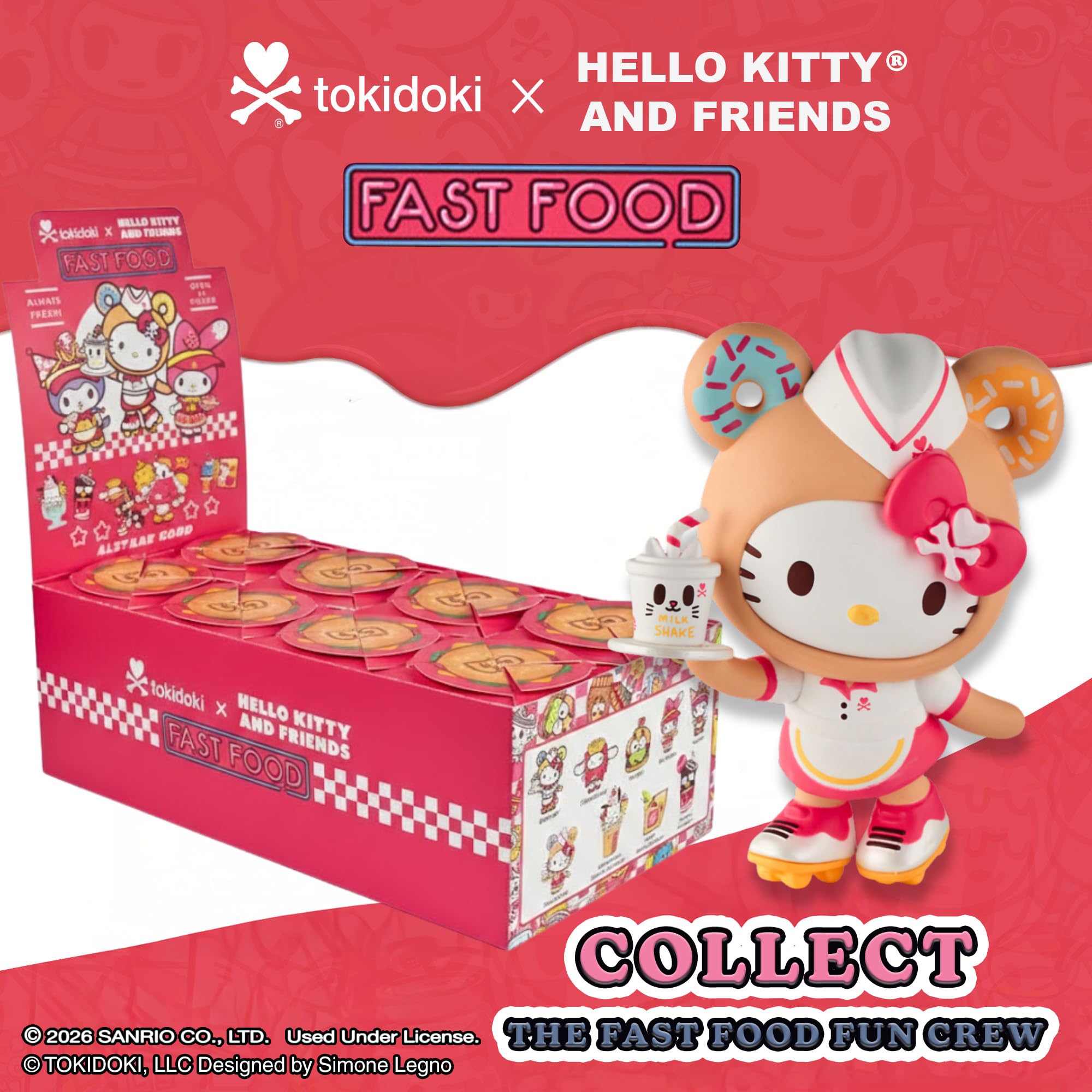 tokidoki™ - Hello Kitty® and Friends Fast Food Blind Box - 1 Pack of Cute Mystery Mini Collectibles - Collectible Art for Girls, Valentine's & Birthday Gifts - 2.75 Inches