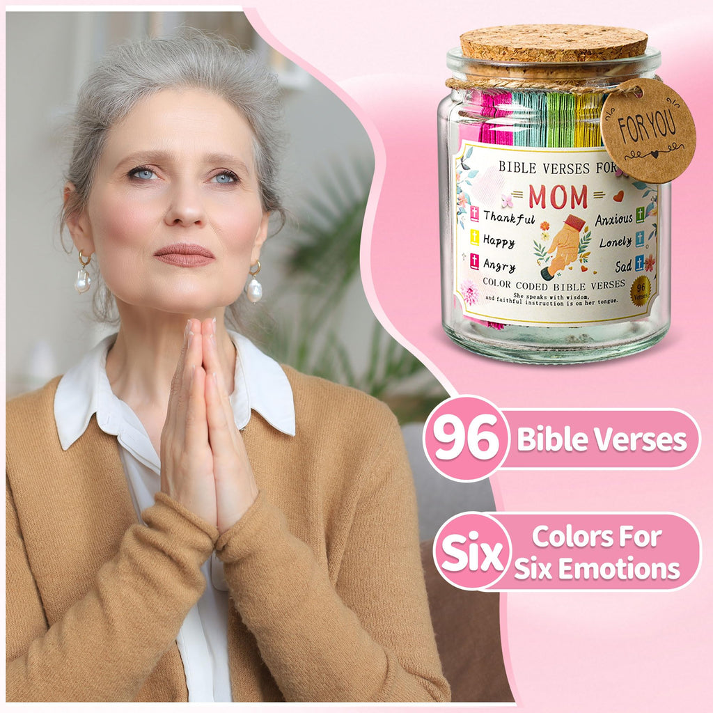 Bible Verse Jar, Read Me When Bible Verses Jar for Daily Encouragement - Christian Gifts for Women, Mothers Day Gift for Mom, Birthday Gifts, Graduation Gift, Prayer Cards With A 48-inch Ribbon Bow