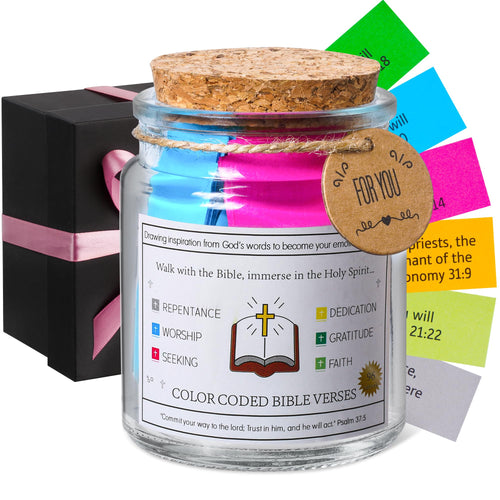 Bible Verse Jar, Read Me When Bible Verses Jar for Daily Encouragement - Christian Gifts for Women, Mothers Day Gift for Mom, Birthday Gifts, Graduation Gift, Prayer Cards With A 48-inch Ribbon Bow