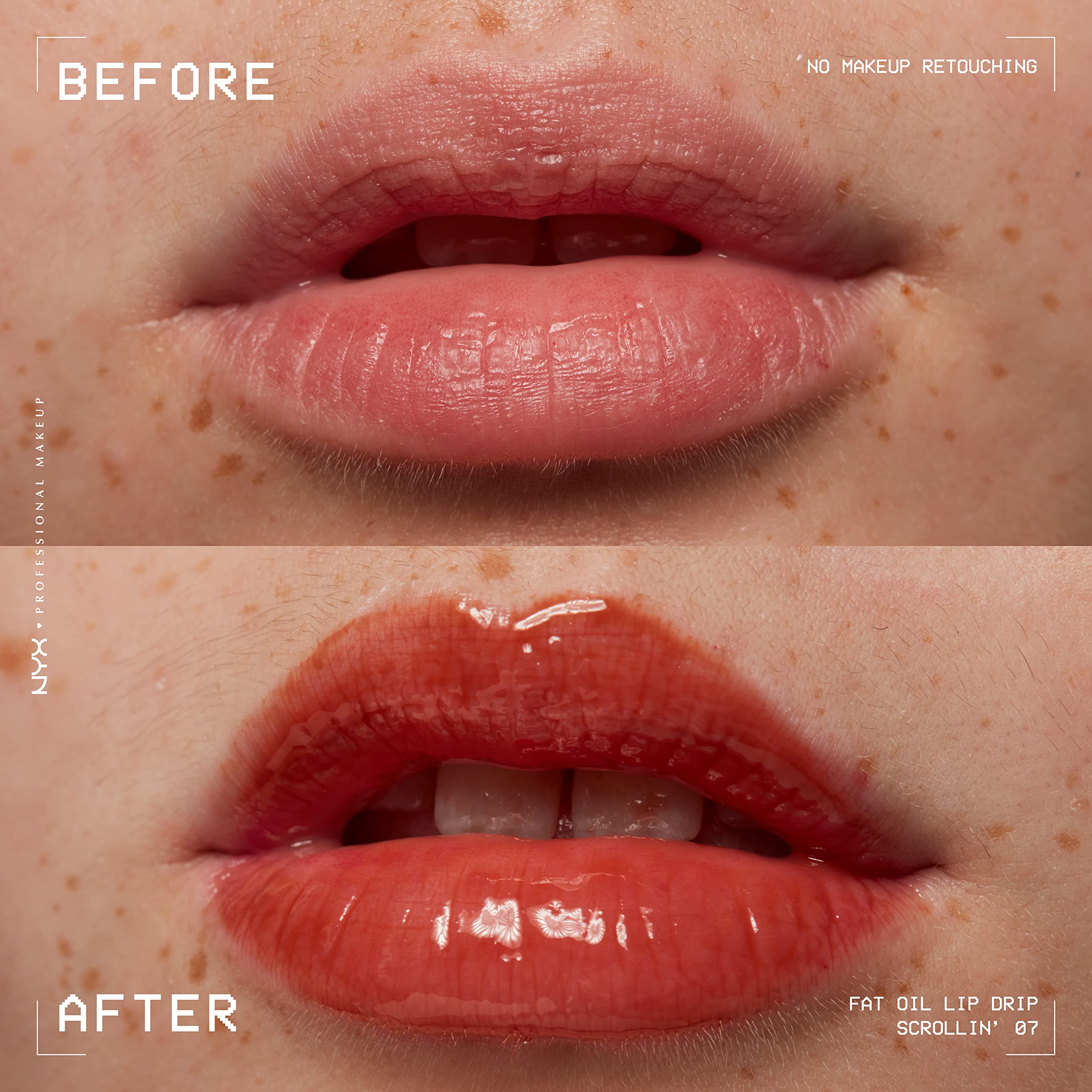 NYX PROFESSIONAL MAKEUP Fat Oil Lip Drip, Moisturizing Lip Oil Gloss, Vegan Tinted Formula, Up to 12 HR Hydration - Follow Back (Shimmering Warm Nude)