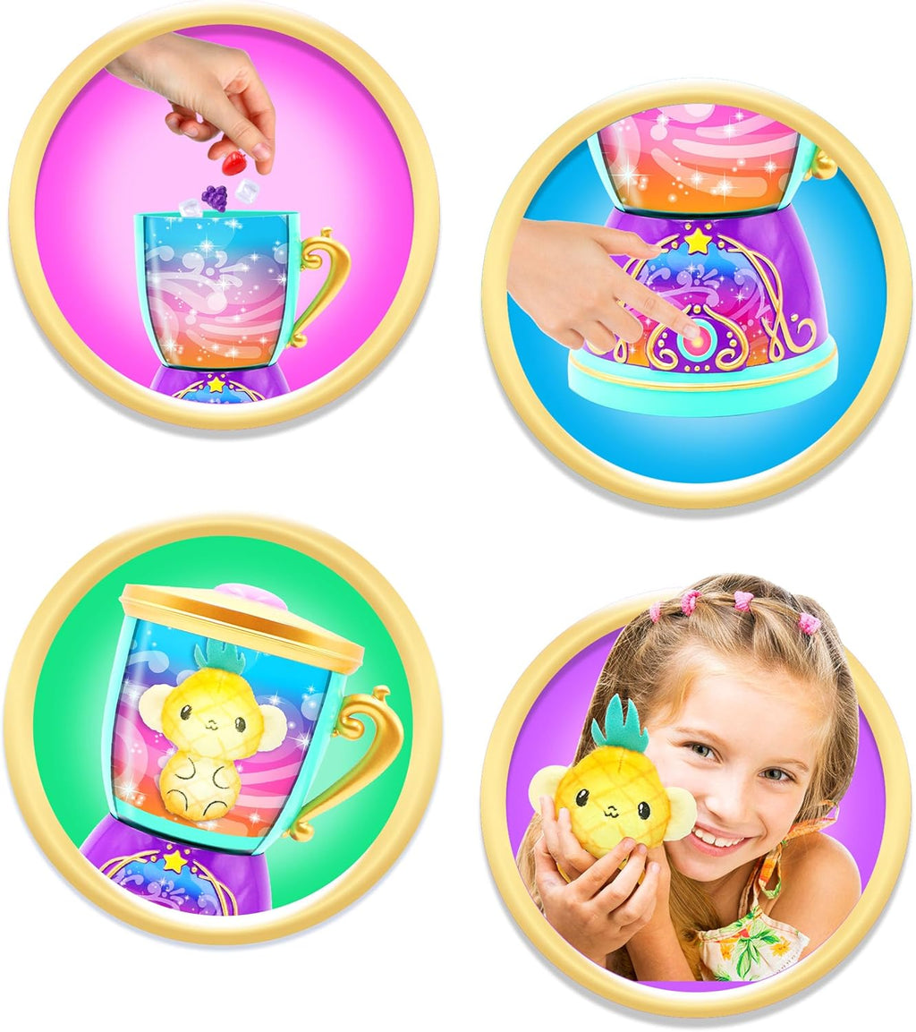Wiz-O-Magic Surprise Blender Toy with Lights & Sounds – Spin & Mix to Reveal 2 Plush Pets – Interactive Pretend Play Kitchen Toy – Collectible Surprise Gift for Kids Ages 4-8