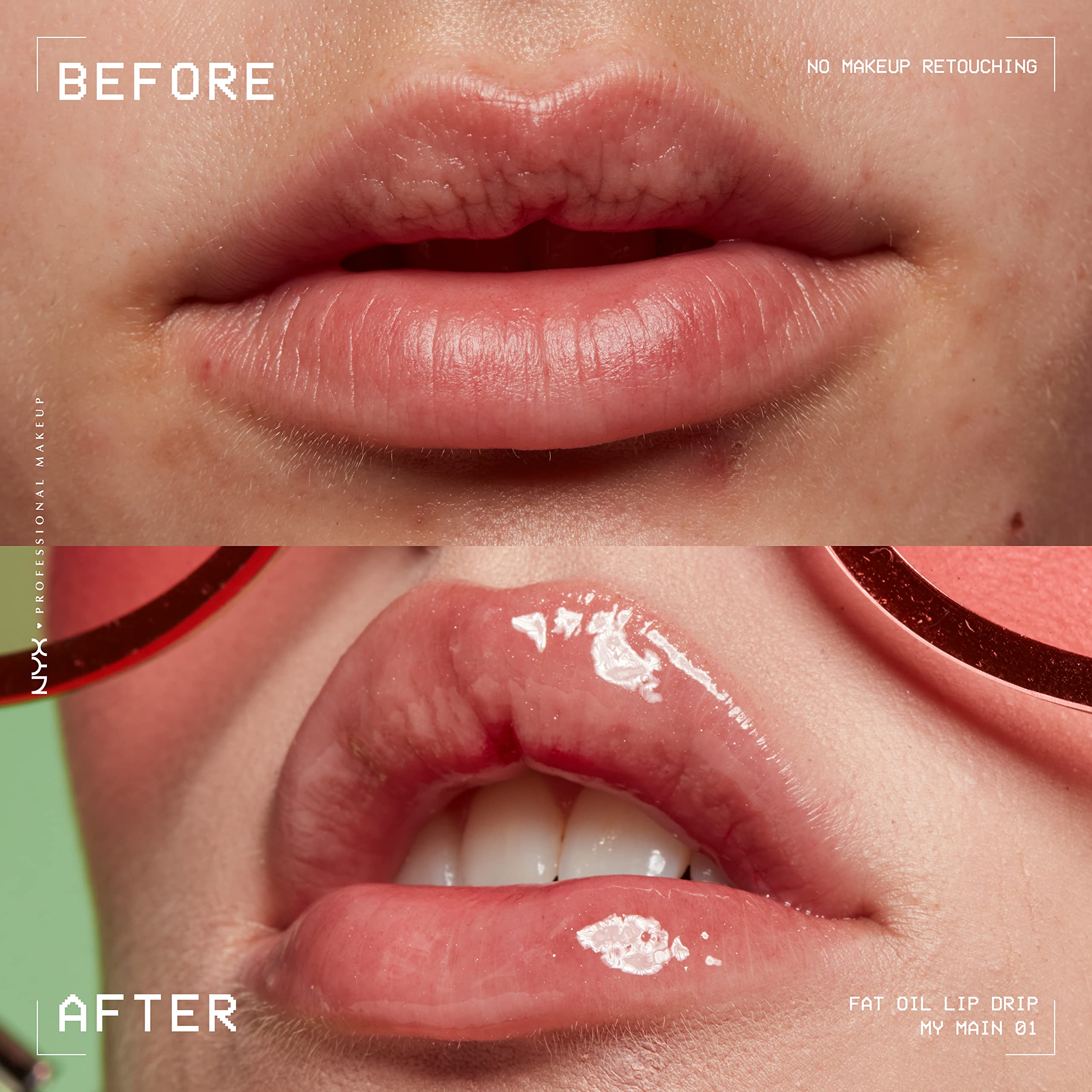 NYX PROFESSIONAL MAKEUP Fat Oil Lip Drip, Moisturizing Lip Oil Gloss, Vegan Tinted Formula, Up to 12 HR Hydration - Follow Back (Shimmering Warm Nude)