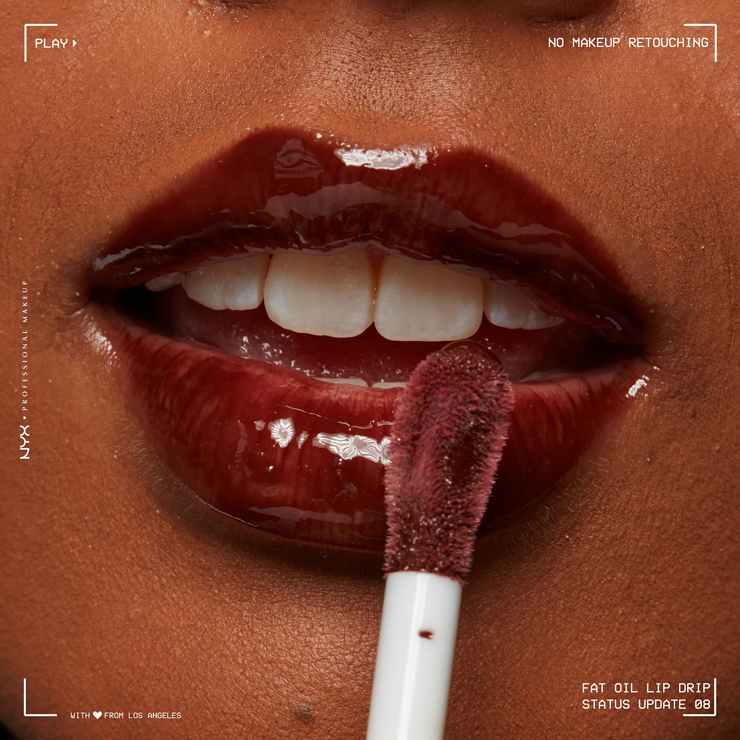 NYX PROFESSIONAL MAKEUP Fat Oil Lip Drip, Moisturizing Lip Oil Gloss, Vegan Tinted Formula, Up to 12 HR Hydration - Follow Back (Shimmering Warm Nude)