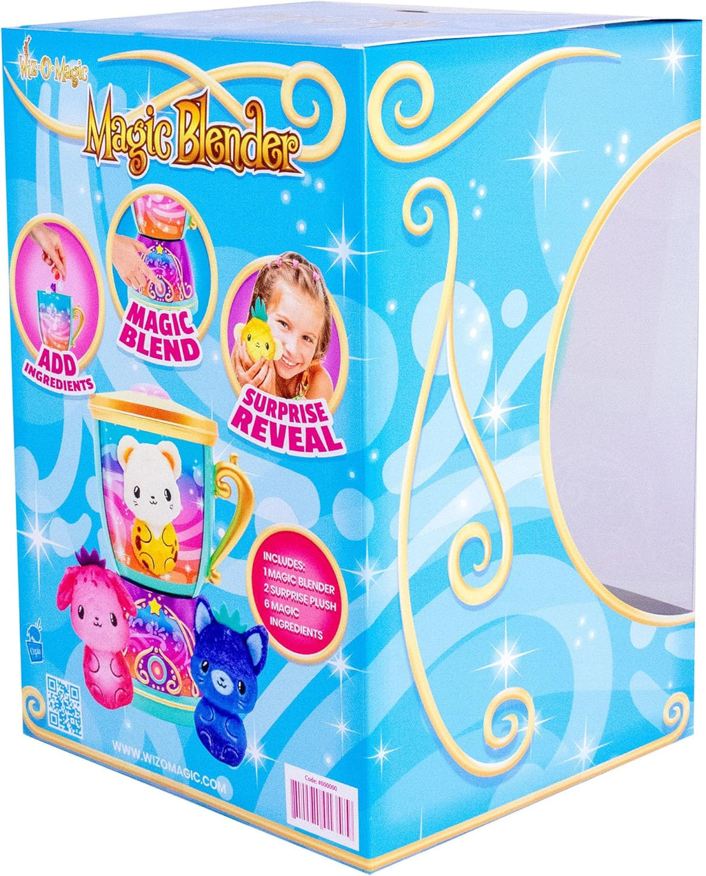 Wiz-O-Magic Surprise Blender Toy with Lights & Sounds – Spin & Mix to Reveal 2 Plush Pets – Interactive Pretend Play Kitchen Toy – Collectible Surprise Gift for Kids Ages 4-8