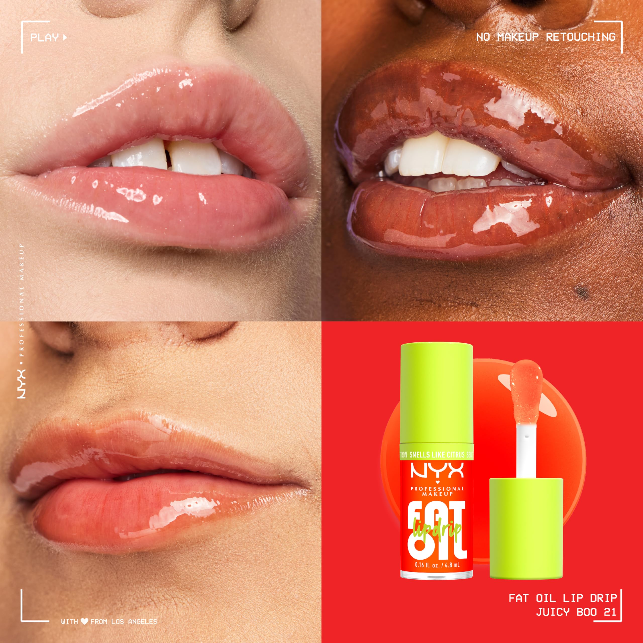 NYX PROFESSIONAL MAKEUP Fat Oil Lip Drip, Moisturizing Lip Oil Gloss, Vegan Tinted Formula, Up to 12 HR Hydration - Follow Back (Shimmering Warm Nude)
