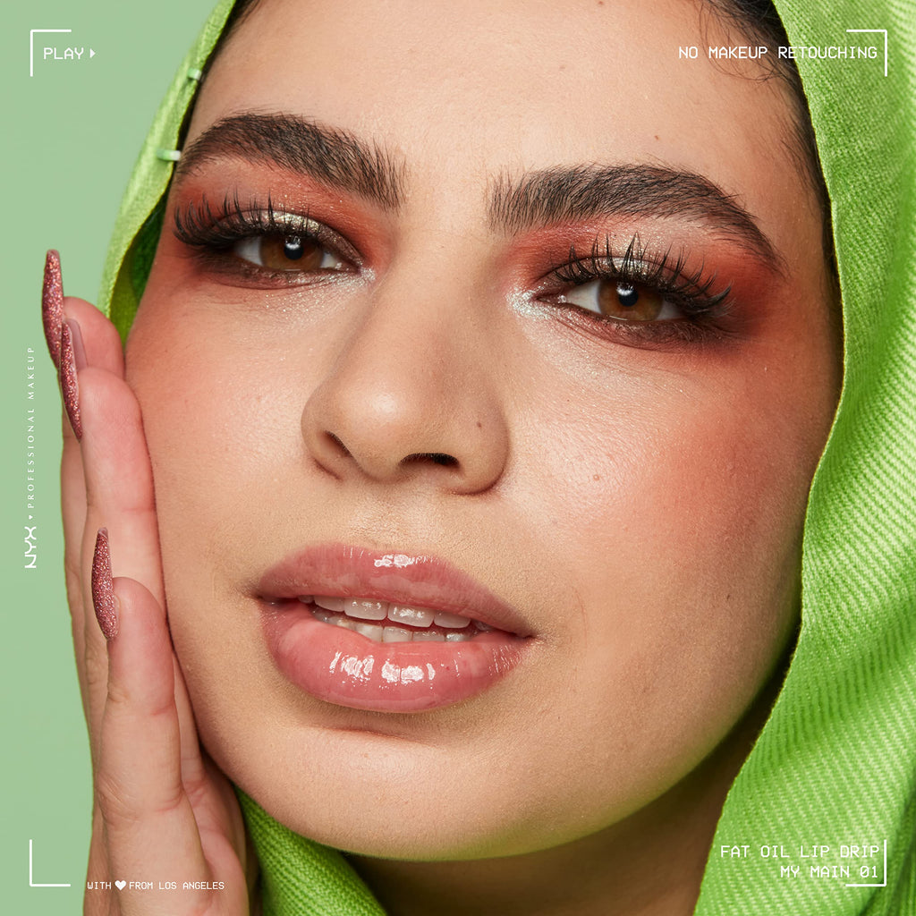 NYX PROFESSIONAL MAKEUP Fat Oil Lip Drip, Moisturizing Lip Oil Gloss, Vegan Tinted Formula, Up to 12 HR Hydration - Follow Back (Shimmering Warm Nude)